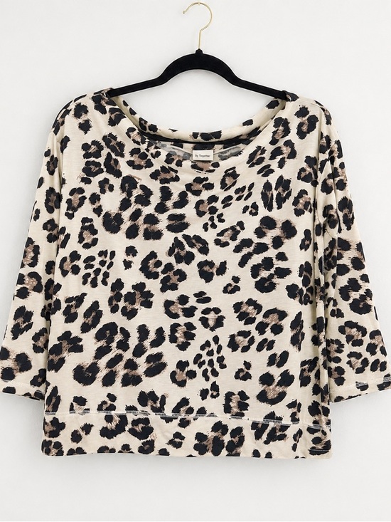 By Together Tops - By Together Leopard Print Modal Knit Top Small 3/4 Sleeve